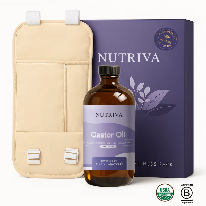 Nutriva Organic Castor Oil Pack Wrap Set